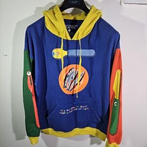 RARE Don't Hug Me I'm Scared Character Utensils Colorblock Hoodie Sweatshirt!